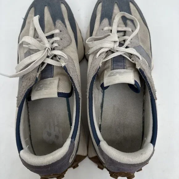 New Balance 327 Navy Blue Beige Suede Retro Low Running Shoes Sneakers Men Sz 10 - Picture 13 of 16